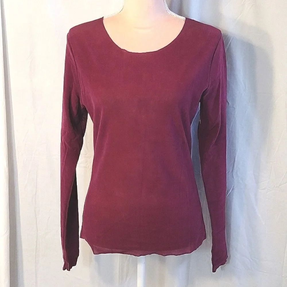 Free People Garnet Countdown Flocked Velvet Long Sleeve Top Large NWOT - Picture 8 of 16